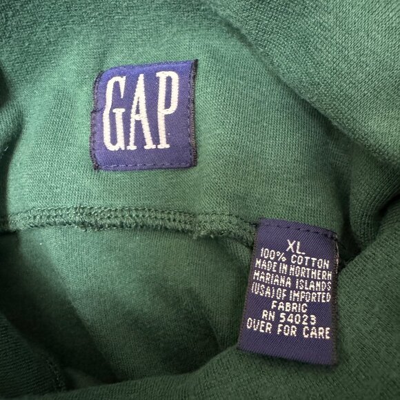VTG Gap Long Sleeve Turtleneck Shirt Men's XL Green Pullover Blank Plain USA 90s - Picture 2 of 7